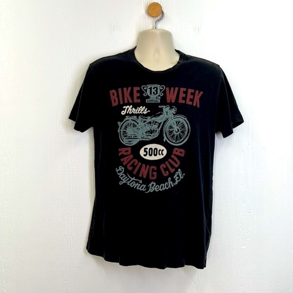 Lucky Brand - Bike Week Racing Club 500cc Motorcycle Daytona Beach Graphic T Med - Picture 2 of 9